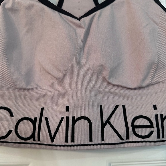 Calvin Klein Medium Impact Racerback Sports Bra - Picture 2 of 4